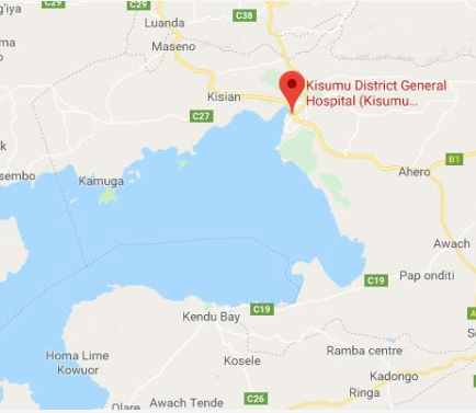 Map of Kisumu County Hospital