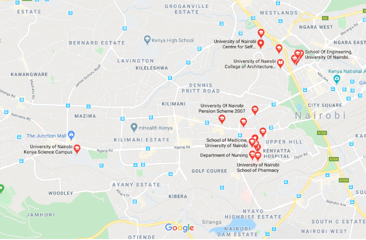 Map of University of Nairobi
